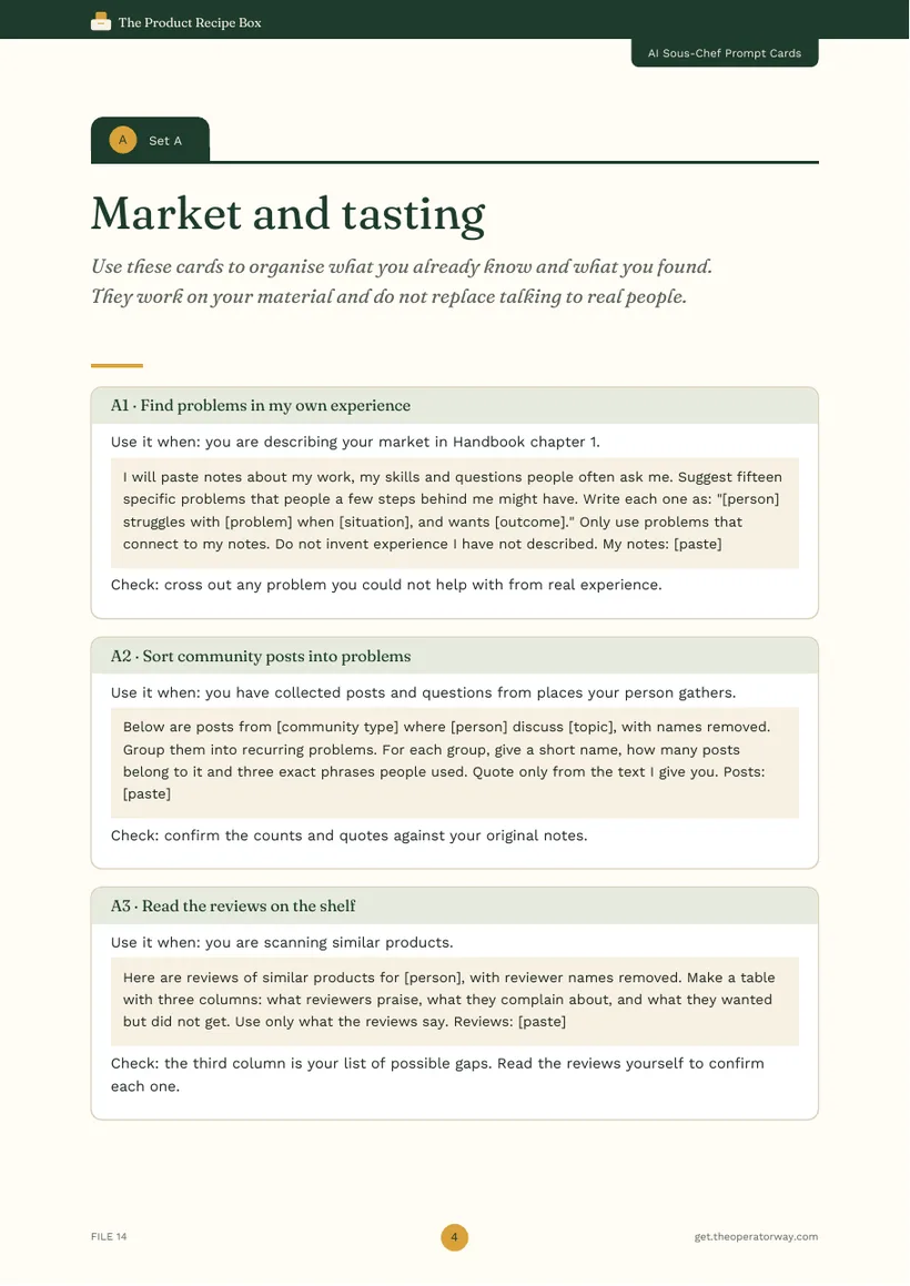 A real page from AI Sous-Chef Prompt Cards
